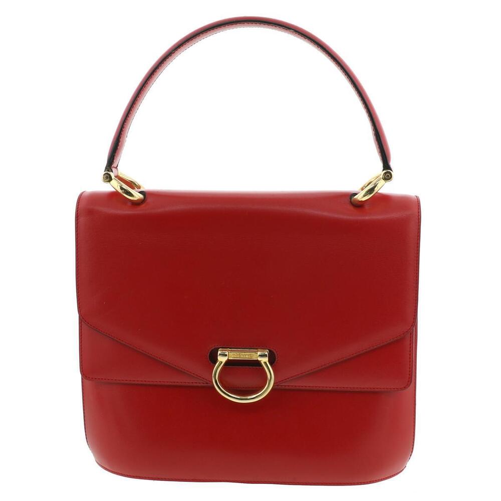 Celine Double Flap Kelly handbag leather Red